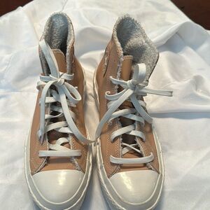 Converse high top high insole sneakers! 
A beautifully blush color!  I love them